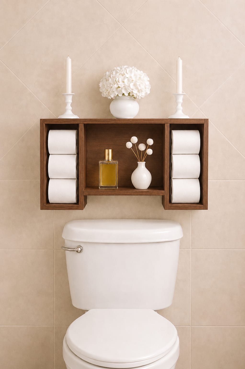Estante Toilette de Madera - Organizador para Baño