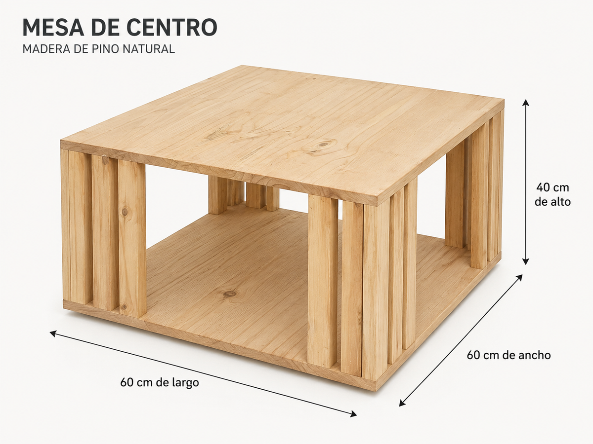 Mesa ratona Escandinava 60x60x40
