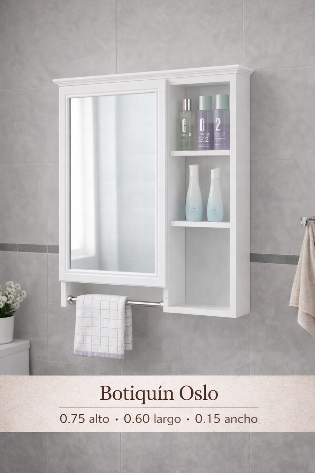 Botiquín Oslo de Madera con Espejo para Baño
