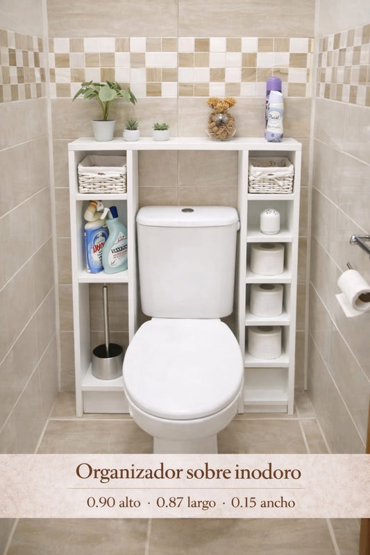 Organizador Sobre Inodoro de Madera para Baño