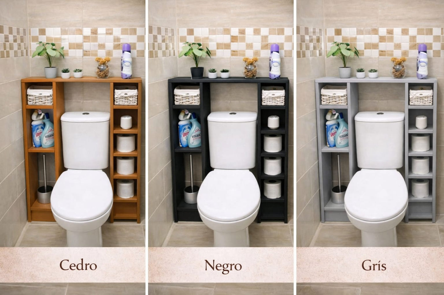 Organizador Sobre Inodoro de Madera para Baño