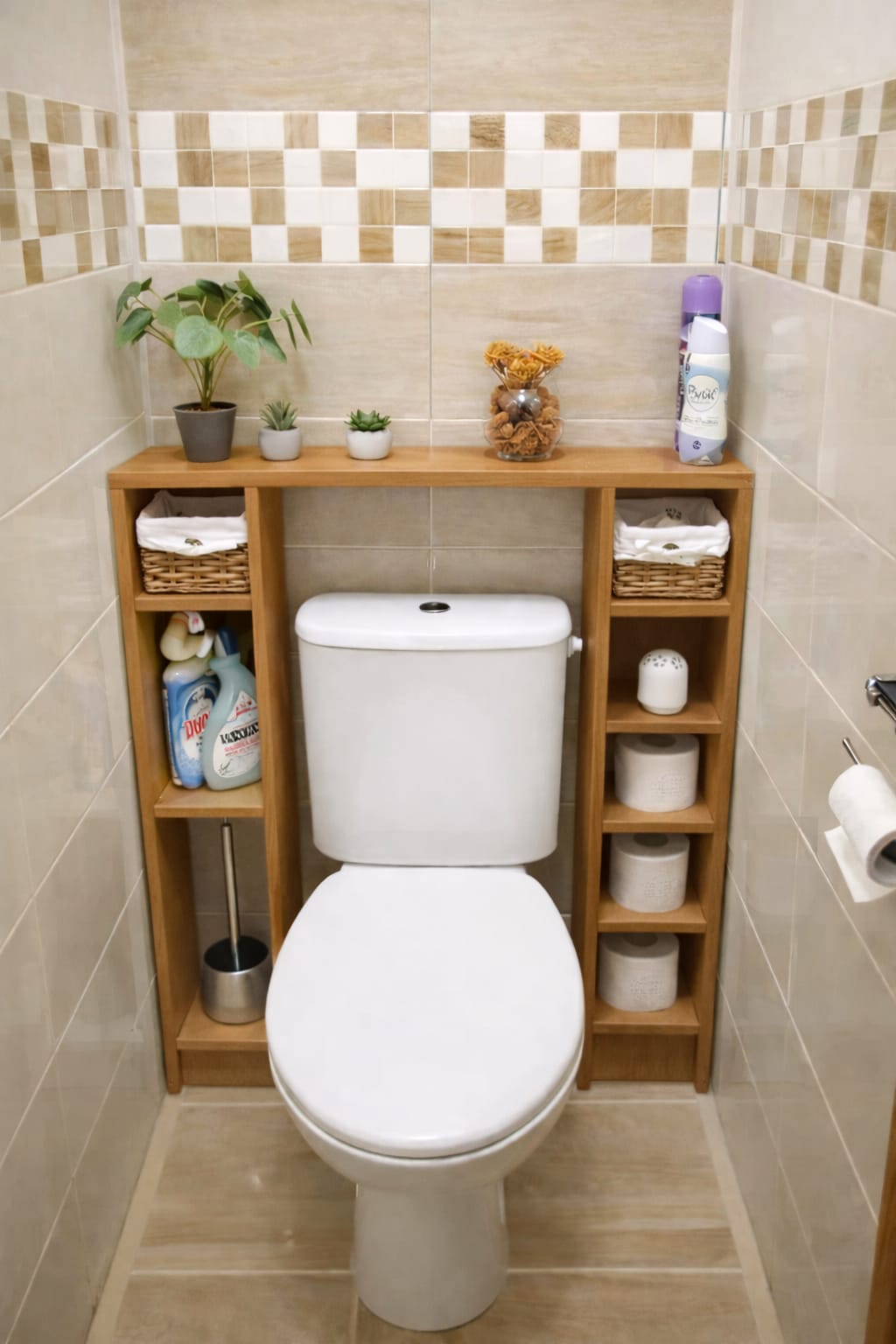 Organizador Sobre Inodoro de Madera para Baño