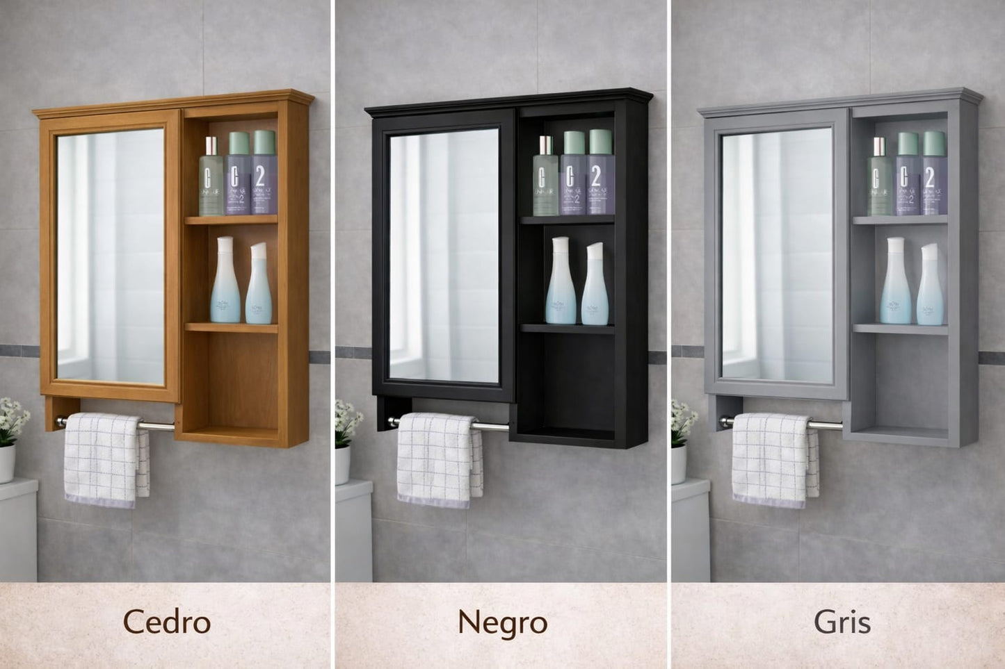 Botiquín Oslo de Madera con Espejo para Baño