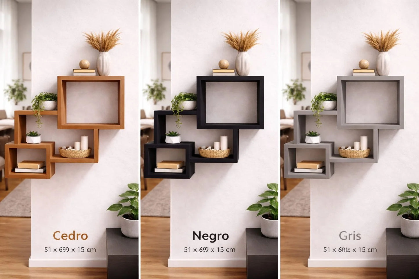 Estante Lenga de Madera para Pared - Repisa Flotante