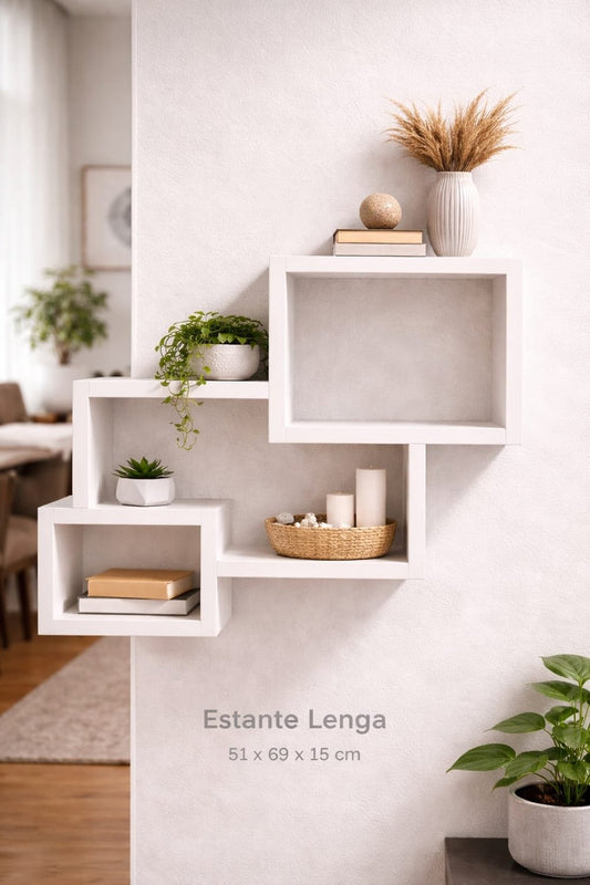Estante Lenga de Madera para Pared - Repisa Flotante