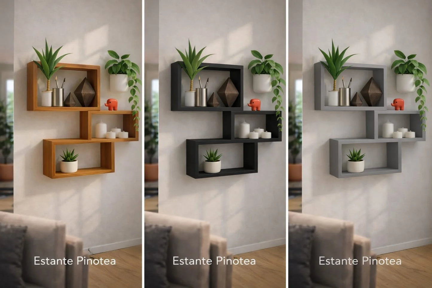 Estante Pinotea de Madera para Pared - Repisa Flotante