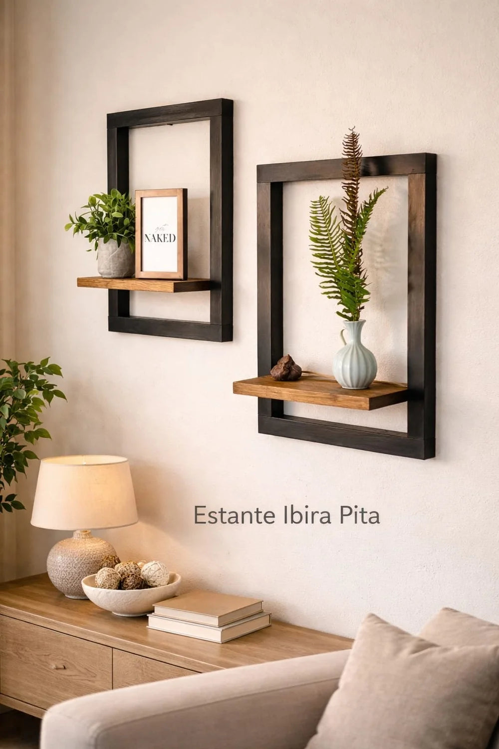 Estante Ibirá Pitá de Madera para Pared - Repisa Flotante