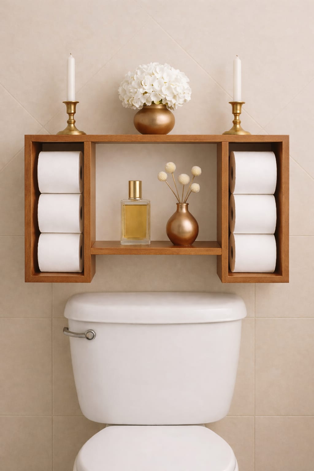 Estante Toilette de Madera para Baño