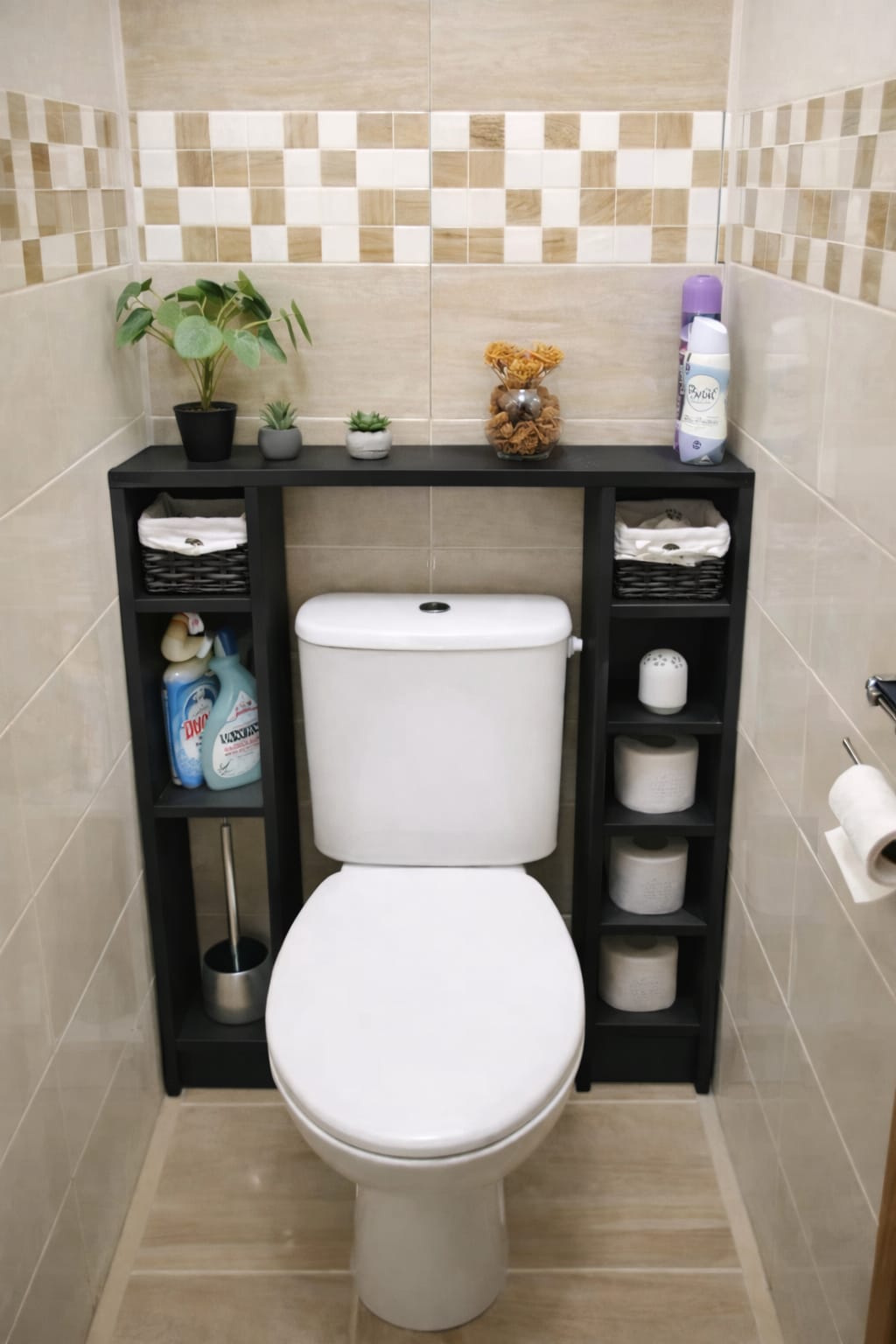 Organizador Sobre Inodoro de Madera para Baño