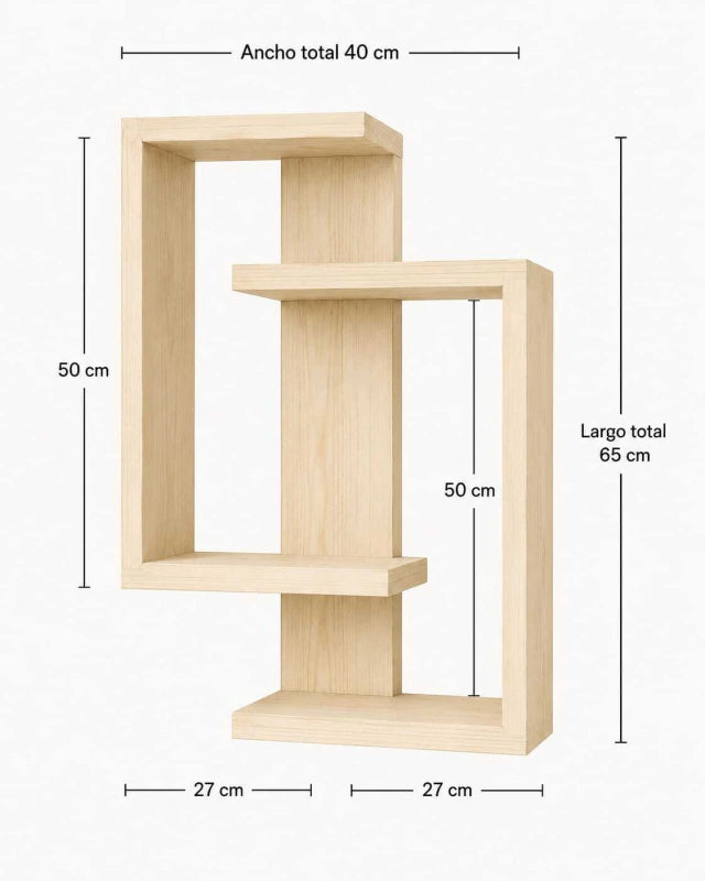 Estante Urunday de Madera para Pared - Repisa Flotante