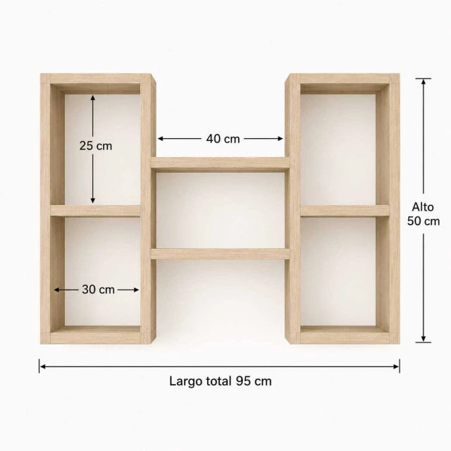 Estante Guayaibí de Madera para Pared - Repisa Flotante